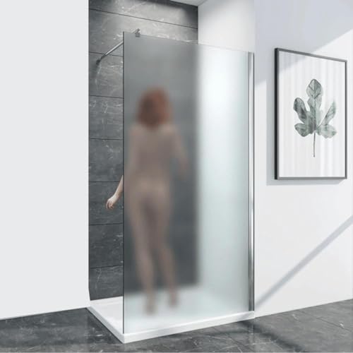 Frascio Duschkabine Walk In 86 cm Höhe 193 cm gehärtetes Glas satiniert 6 mm