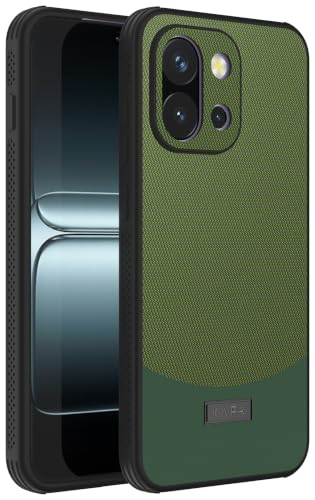 Image of Kapa MatrixWoven Grip Back Cover for OnePlus 13S | Woven Fabric & Leather Hybrid Camera Protection, Shockproof Slim Bumper Case (Olive Green)
