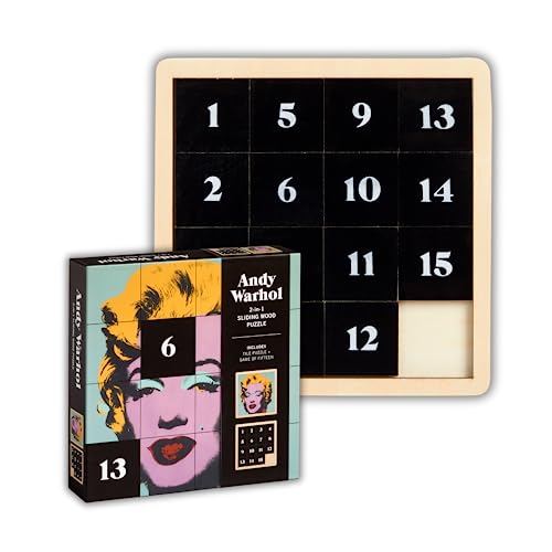 Galison Andy Warhol Marilyn Puzzle deslizante de madera 2 en 1