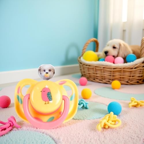 Yjemle Beruhigender Schnuller aus Silikon für kleine Hunde, Kätzchenschnuller, Zahnspielzeug für Welpen und Katzenkauspielzeug, unverzichtbares Haustierbedarf, Welpenzubehör