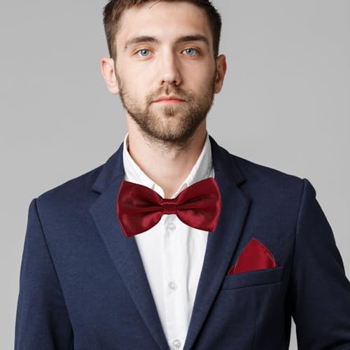 Conjunto de Cummerbund, Corbata y Pañuelo Burdeos para Hombre miniatura 5
