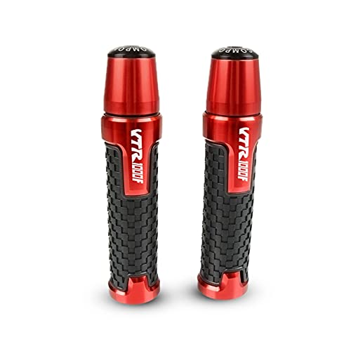 Embouts de guidon moto CNC anti-vibration Honda VTR1000F rouge