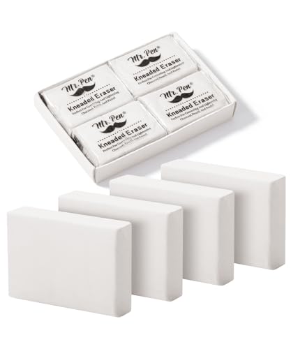 Image of Mr. Pen- Kneaded Erasers, 0.9 inch x 1.18 inch, 4 Pack, White