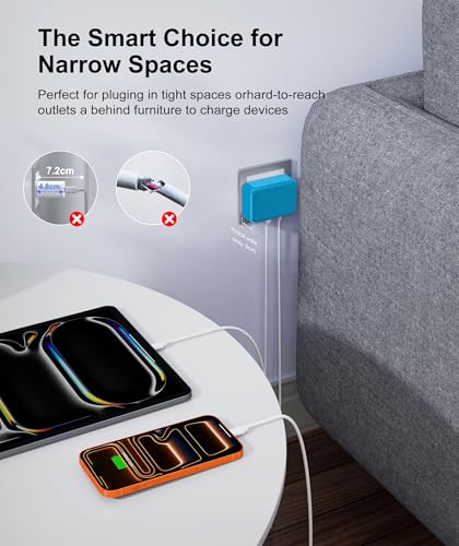 Image of Fast Charger Block, GaN 6 Port USB C Charging Station Hub Cube, 100W Multiport Type C Wall Charger Power Strip Plug with PD+QC for iPhone 16 15 14 13 12 1 Pro Max XR XS 8 7, Samsun.g, iPad, Table