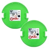 Superio Round Snow Saucer Sleds- 26” Plastic Disc Sleds for Kids and Adults- Heavy Duty Sled Discs with Handles for Downhill Sledding, Winter Outdoor Sports, (Green)