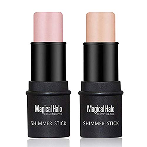 2 Colores Bronceadores e Iluminadores Resaltador Stick Shimmer Cream Powder de Luz Para Rostro a Prueba de Agua