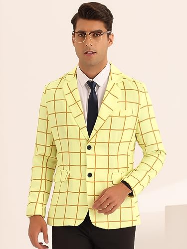 Lars Amadeus Plaid Blazer for Men's Casual Sport Coats Two Button Plaid Suit Jacket2