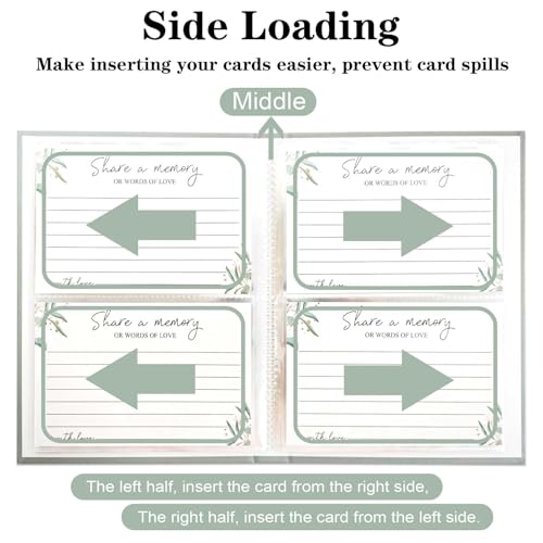 Álbum de Tarjetas para Celebración de la Vida, Álbum Memorial para Funerales, Libro de Firmas para Celebración de la Vida, Aniversario, Graduación, Jubilación y Despedida de Soltera — Verde Salvia, 50 Tarjetas A6 miniatura 6