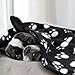 EAGMAK Cute Dog Cat Fleece Blankets with Paw Prints for Kitten Puppy and Small Animals Pack of 6 (Black, Brown, Blue, Grey, red and White)