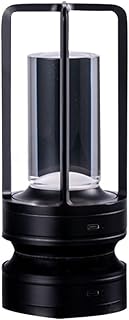 AMSLSIU Combinación de estilo y función Lumisom lámpara de linterna de cristal aleación de aluminio Lumison lámpara de de linterna de cristal táctil, negro
