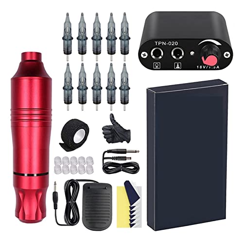 kit de máquina de tatuaje Tattoo Machine Kits Completo Complete Fuente de alimentación Pen con la máquina giratoria con agujas de cartucho for el arte del cuerpo del tatuaje para artistas del tatuaje(