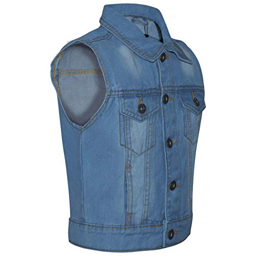 Boys Denim Jacket Fashion Jeans Gilet Faded Stylish Sleeveless School Jackets Coats Age 3-13 Years3