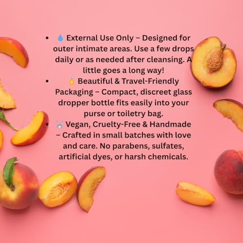 Image of Peach Yoni Oil for Women - Feminine Intimate Oil for pH Balance, Ingrown Hairs & Moisturizing - Sweet Scented Natural for Daily Feminine Care Scented NOT Flavored