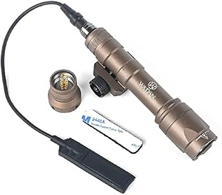 WADSN M600C Tactical Airsoft Torch Flashlight with Pressure Pad and Tail Button Switch 340 Lumen Rifle Torch for 20mm Picatinny Rail System (Tan)