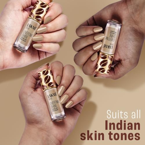 Image of Lakme 9 to 5 Overtime Shine Nail Polish - Coffee Edit- 03 Latte Love 6ml