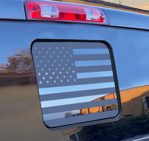 Image of Xinghe for 2015-2025 2026 F150 F250 F350 Rear Middle Window American Flag Decal for Truck, Matte Black USA Flag Decal for Truck Back Sliding Window, for Ford Raptor Accessories
