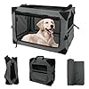 Wdmiya Dog Crates for Medium Large Dogs 42 Inch Portable Travel Dog Crate with Chew Proof Mesh Soft Collapsible Dog Crate with Absorbent Dog Pad Car Dog Kennel Indoor Outdoor 4 Door
