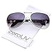 zeroUV Large King Of Rock & Roll Aviator Sunglasses 63mm (Silver/Lavender)