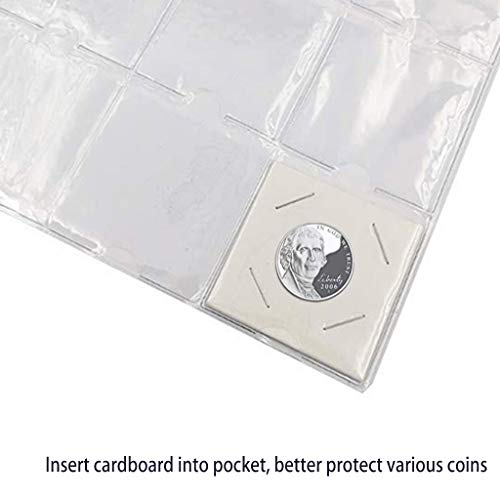 Uncle Paul 50 Stück Münzumschläge – 25mm PE-Folie, säurefreie 2x2 Zoll Kartonhalterungen für Münzen bis 24mm CS07250