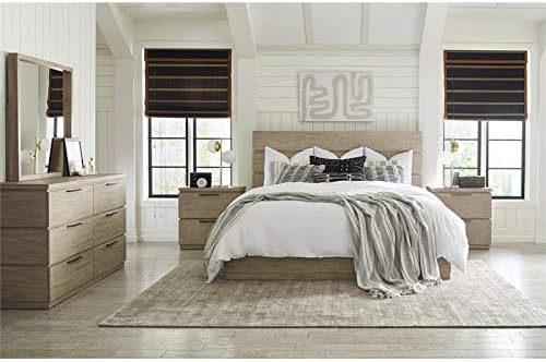 Miniatura 5 de MAKLAINE Sandstone Modern Wood Natural Finish King Panel Bed