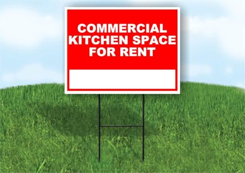 Commercial kitchen space for rent Write On Me Red 18x24 in Double Sided Yard Road Sign w/Stand