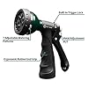 AUTOMAN-Garden-Hose-Nozzle, Metal Water Spray Nozzle with Heavy Duty 7 Adjustable Watering Patterns,Slip Resistant for Watering Plants,Lawn& Garden,Washing Cars,Cleaning,Showering Pets & Outdoor Fun. #1