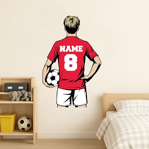 Personalized Soccer Player Wall Decal, Custom Name and