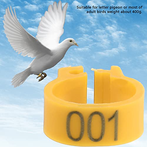 Sunicon 100 unidades/saco anéis de bandas de plástico para pombos de 8 mm, 001 a 100 letras de plást