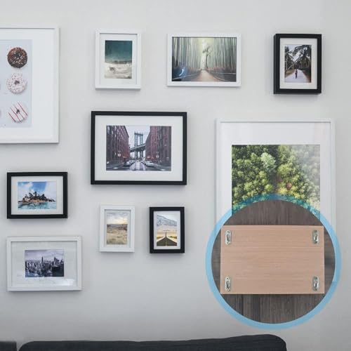 Image of 40 Pcs Metal Keyhole Hanger,Metal Picture Frame Hanging Fasteners for Indoor Wall Hanging Picture Frames Mirrors Cabinet Rivet Fittings