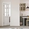 24" x 80" Prehung Door 6-Lite Tempered Clear Slab Doors with Jamb Kit, Solid Core MDF Interior Door for Bathroom Pantry Laundry, Easy Assemble - Left Handed