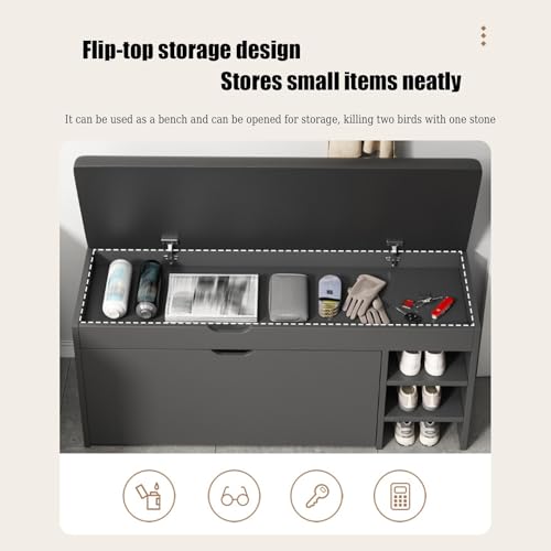 Banc d'entrée avec coffre de rangement compact pour éliminer le désordre