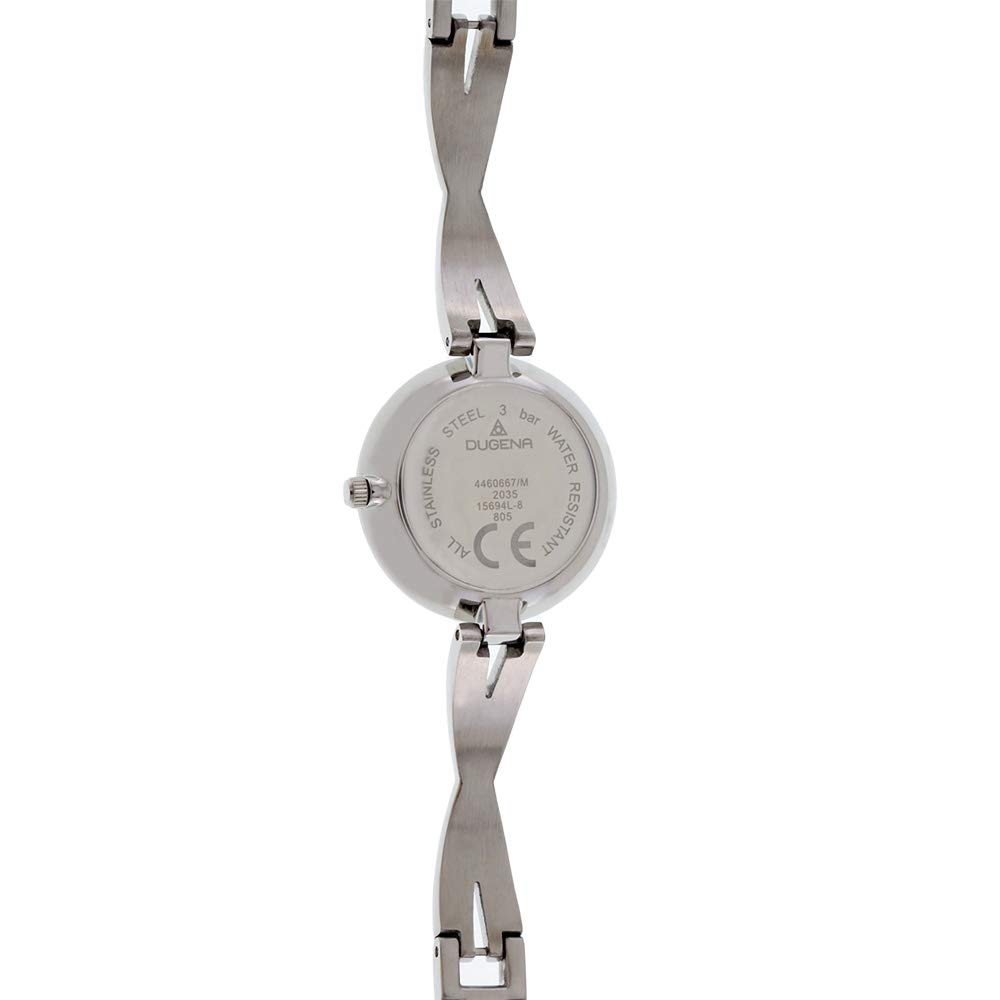 Dugena Damen Quarz-Armbanduhr, Gehärtetes Mineralglas, Edelstahl Schmuckband
