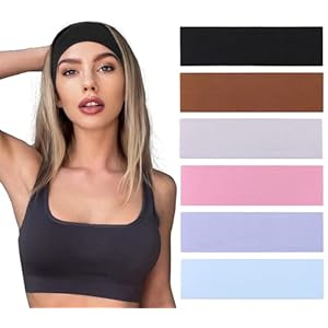 Leeven Head Bands for Women’s Hair 6 Pcs Cotton Headbands Hair Bands Hair Warp for Daily Workout Yoga Running Sports (Combo 6)