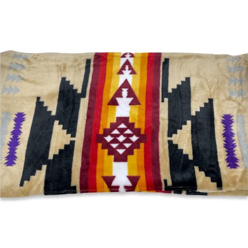 Nu Trendz Signature Southwest Design (Navajo Print) Sherpa Lined Throw 16112 Camel (Tan) #TOP2