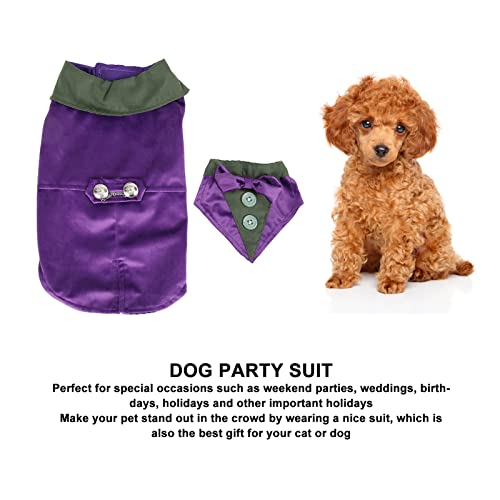 Disfraz elegante para perro con pajarita color morado miniatura 4