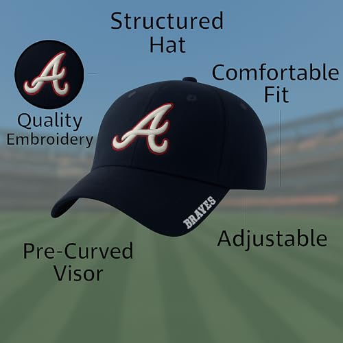 Gorra unisex azul Navy bordada con logo de equipo miniatura 5