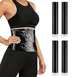 4 Rolls 60 Meters Black Plastic Osmotic Plastic Body Wrap Film, Stomach Body Sweat Wraps Film for Weight Loss