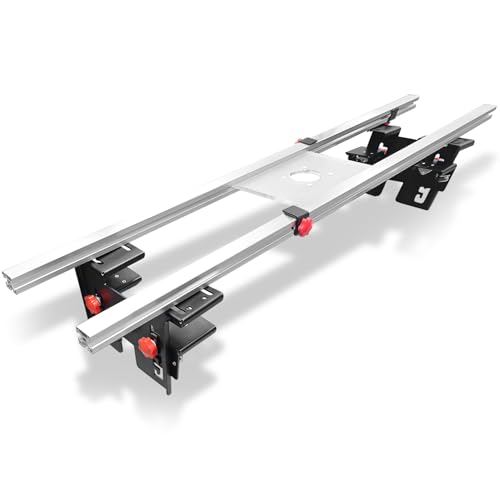 Router Sled for Flattening Slabs, 48 Inches 3-Axis Precision Adjustment System Router Sled with Reinforced Rails Kit, Router Sled for Flattening Slabs Home Improvement Projects Woodworking