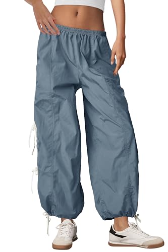 Panadila Women Parachute Pants Elastic Waist Baggy Track Pants Bow Knot Loose Trousers Casual Streetwear2