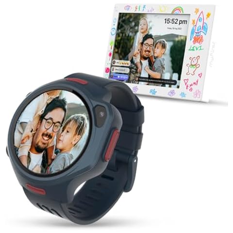myFirst Fone R2 Kids Smart Watch Phone with eSIM & Video Calls Talk & Text, GPS,SOS Button, Ages 5-12, for USA & CA with 9" Digital Frame, Motion Detection, Alarm and Photo Sharing from Watch to Fram Cover