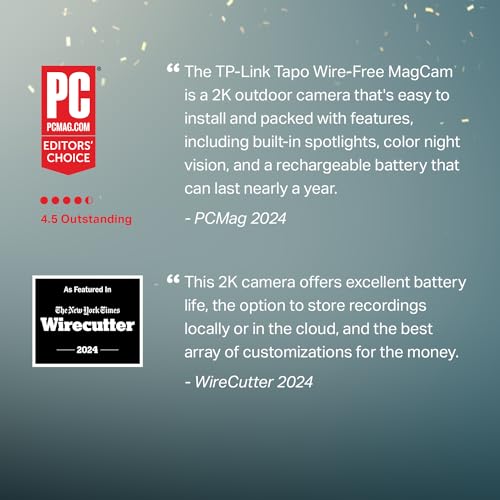 Tapo MagCam 2K+ - 2025 Wirecutter Best Outdoor Security Camera & PCMag Editors' Choice, Wireless Battery Power, Magnetic Mount, Subscription-Free SD Storage or Cloud, Person/Vehicle Detection, 2-Pack by Tapo - Image 2