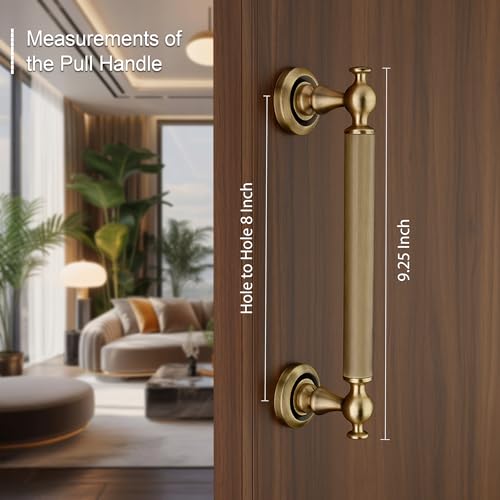 Image of LAPO 9 Inch Main Door Pull Handle | Antique Finish Stainless Steel Alloy | 8 Inch Hole to Hole | Stylish & Durable Door Handle for Wooden, Glass & Metal Doors | Pack of 1 | 3-Year Warranty