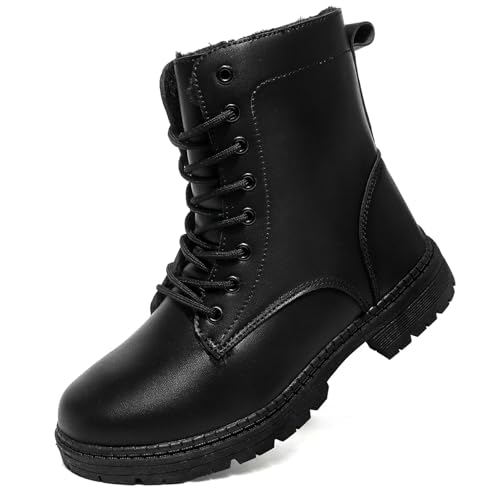 Topwolve Damen Stiefel Wasserdicht Kurzschaft Stiefeletten Frauen Winterstiefel Warm Gefüttert Schneestiefel,Schwarz(mit Gefüttert),39 EU