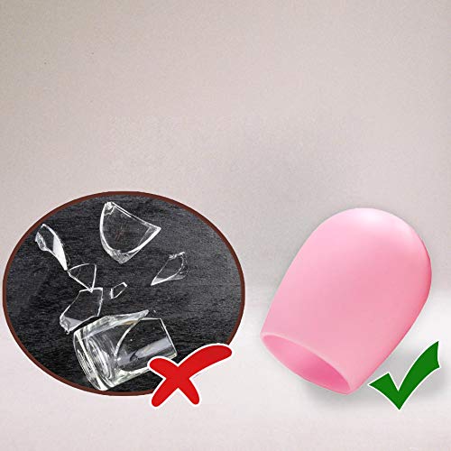 Silicone Wine Glasses Set of 6, Unbreakable Rainbow Wine Cups for Camping Accessories, Rubber Outdoor Drinking Cups for Picnic, Pool, Party, Beach, Dishwasher Safe - Thumbnail 3