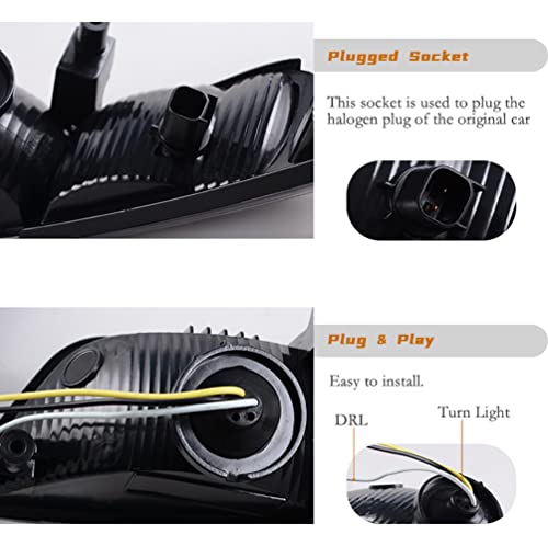 2 pcs LED Front Turn Signal Light Com Função Flash de Água Para 2015-2017 Ford Mustang