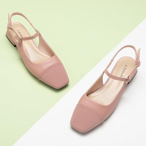 CParavano-Womens-Slingback-Square-Toe-Slingback-Flats-Ankle-Strap-Flats-Sandals-Slip-on-Casual-Flats-Shoes-Leather-Dress-Shoes-for-Wedding