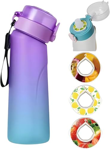 X spring Water Bottle with Flavor Pods BPA Free Air Water Bottle with 3 Pods Water Bottle with Flavor Pods for Kids Air Scent Water Bottle Perfect for Daily Use Travel Sports and School