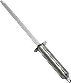 Chaira, Haste Apontadora Premium para Facas, Amolador de faca, Aço Inoxidável, 27 cm, Acabamento Premium, Cabo Ergonômico com Alça, 85g, para Uso Doméstico e Profissional