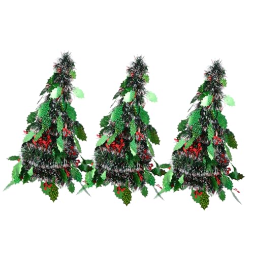 RORPOIR 3pcs Tabletop Christmas Tree Ornament Lifelike Plastic Xmas Trees for Holiday Home Decoration for Office Cafe Bar Garden and More