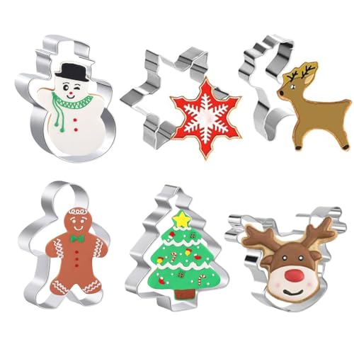 GHPKOTW 6 Pezzi Formine Per Biscotti, Formine Biscotti Natale, Formine Per Biscotti Natalizi, Stampi Per Biscotti Natalizie, Set Di Formine Per Biscotti, Regalo Di Natale